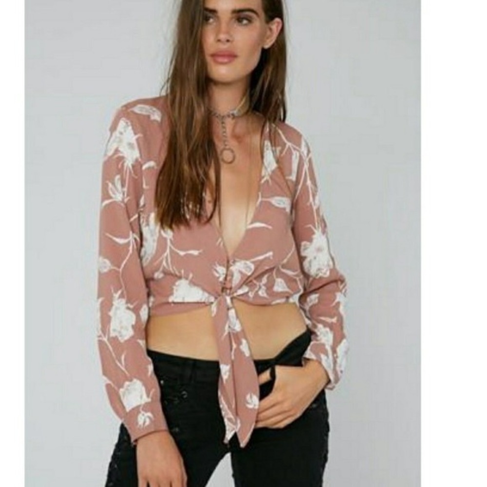 Flynn Skye Brown and White Floral Blouse
